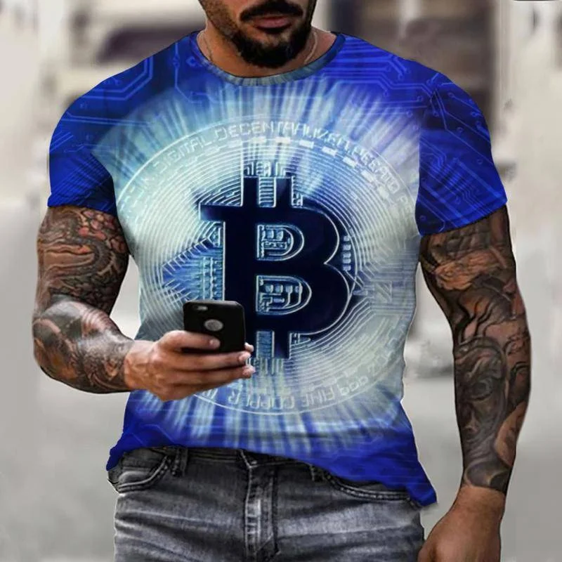 Футболка мужская оверсайз с 3D принтом биткоина B, Модный повседневный топ с короткими рукавами, уличная одежда с особенными монетами, лето
Футболка мужская оверсайз с 3D принтом биткоина B, Модный повседневный топ с короткими рукавами, уличная одежда с особенными монетами, лето