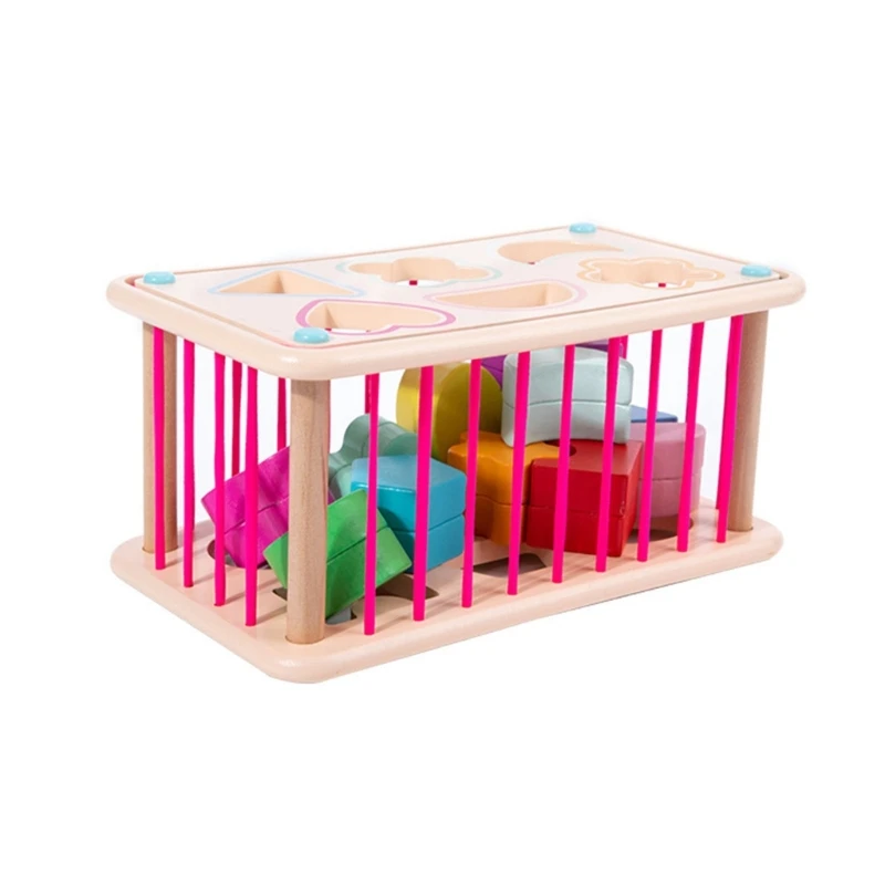 Головоломка Монтессори 2 в 1 для раннего развития малышей, крепкая деревянная конструкция, геометрическая форма малыша