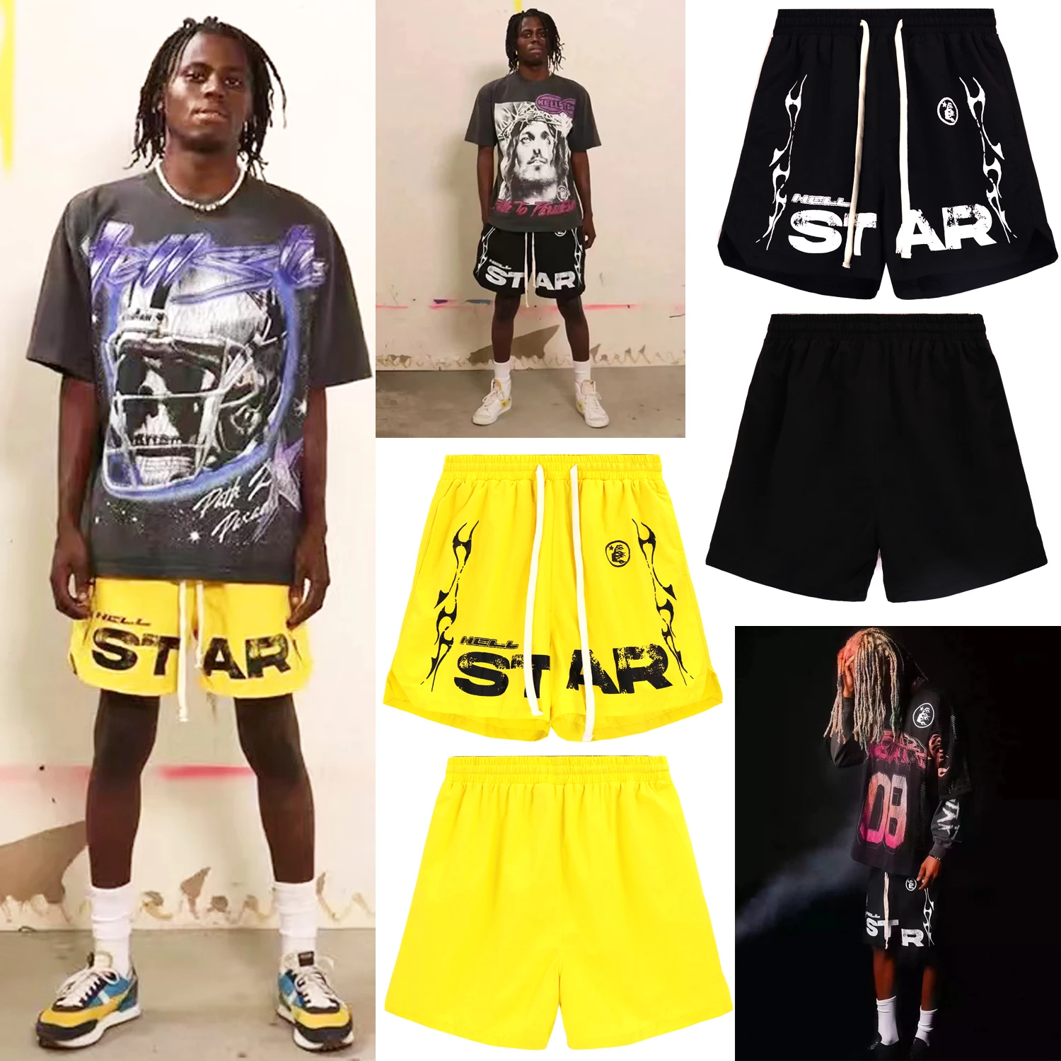 Vintage Hellstar Shorts High Street Hip Hop Fashion Print High quality Men's and Women's Microlabel letters Casual 5 cent shorts
Vintage Hellstar Shorts High Street Hip Hop Fashion Print High quality Men's and Women's Microlabel letters Casual 5 cent shorts