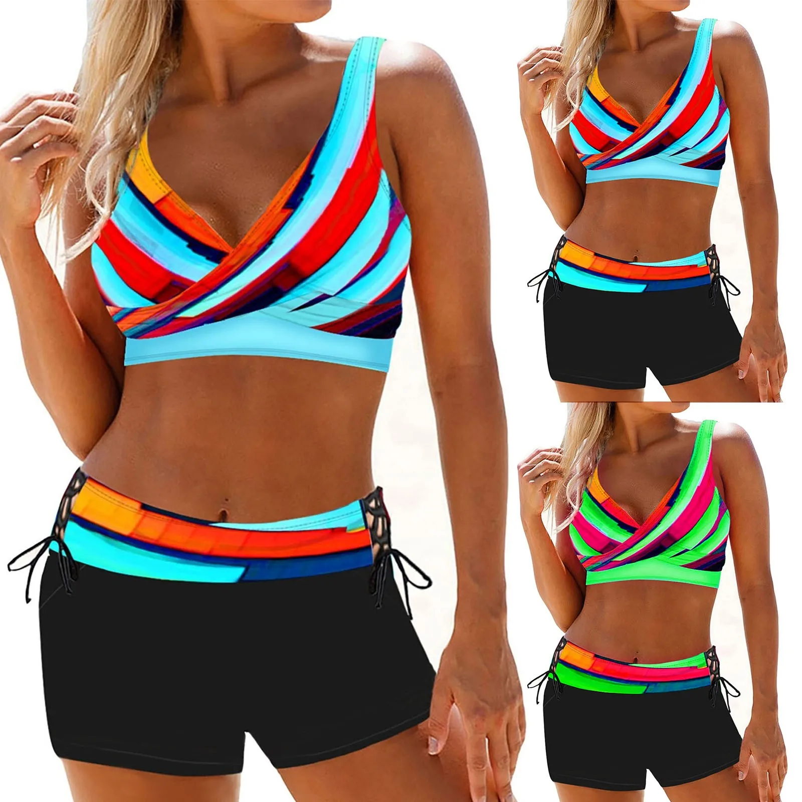 Женские Танкини с завышенной талией и градиентным принтом, бандажные брюки, комплект из двух предметов для отпуска, Привлекательный компле...
Женские Танкини с завышенной талией и градиентным принтом, бандажные брюки, комплект из двух предметов для отпуска, Привлекательный компле...