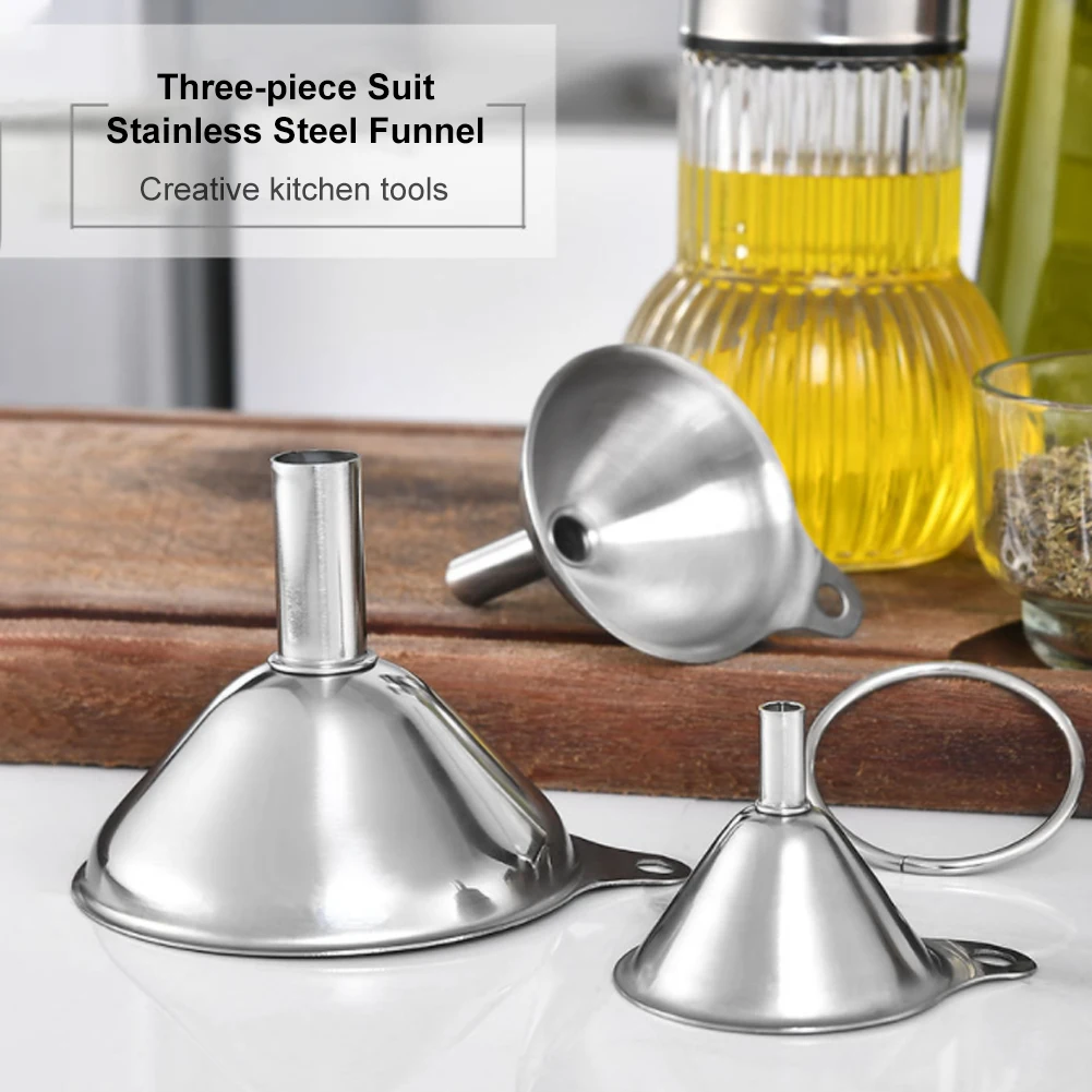 New Hot Sale 3PC or 5 Pcs Stainless Steel Mini Funnels for Kitchen use Large Tiny Small Funnel Set
New Hot Sale 3PC or 5 Pcs Stainless Steel Mini Funnels for Kitchen use Large Tiny Small Funnel Set