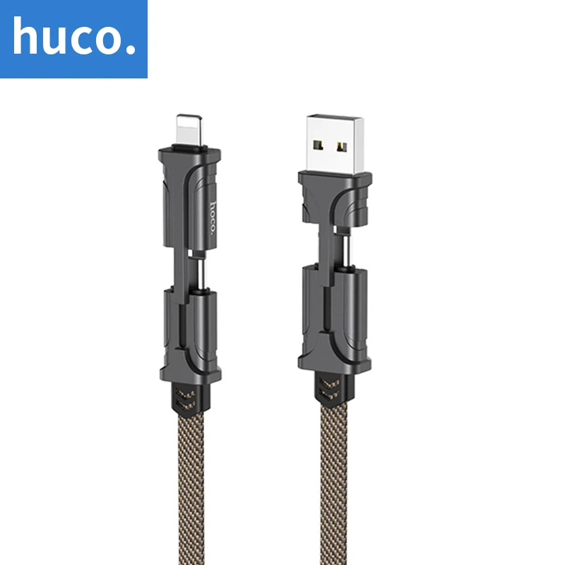 

Hoco. Type-C Four In One 5A USB C Fast Charging Data 1.2M Cable Accessories Lightning USB Quick Charger Wire Phone Cord
