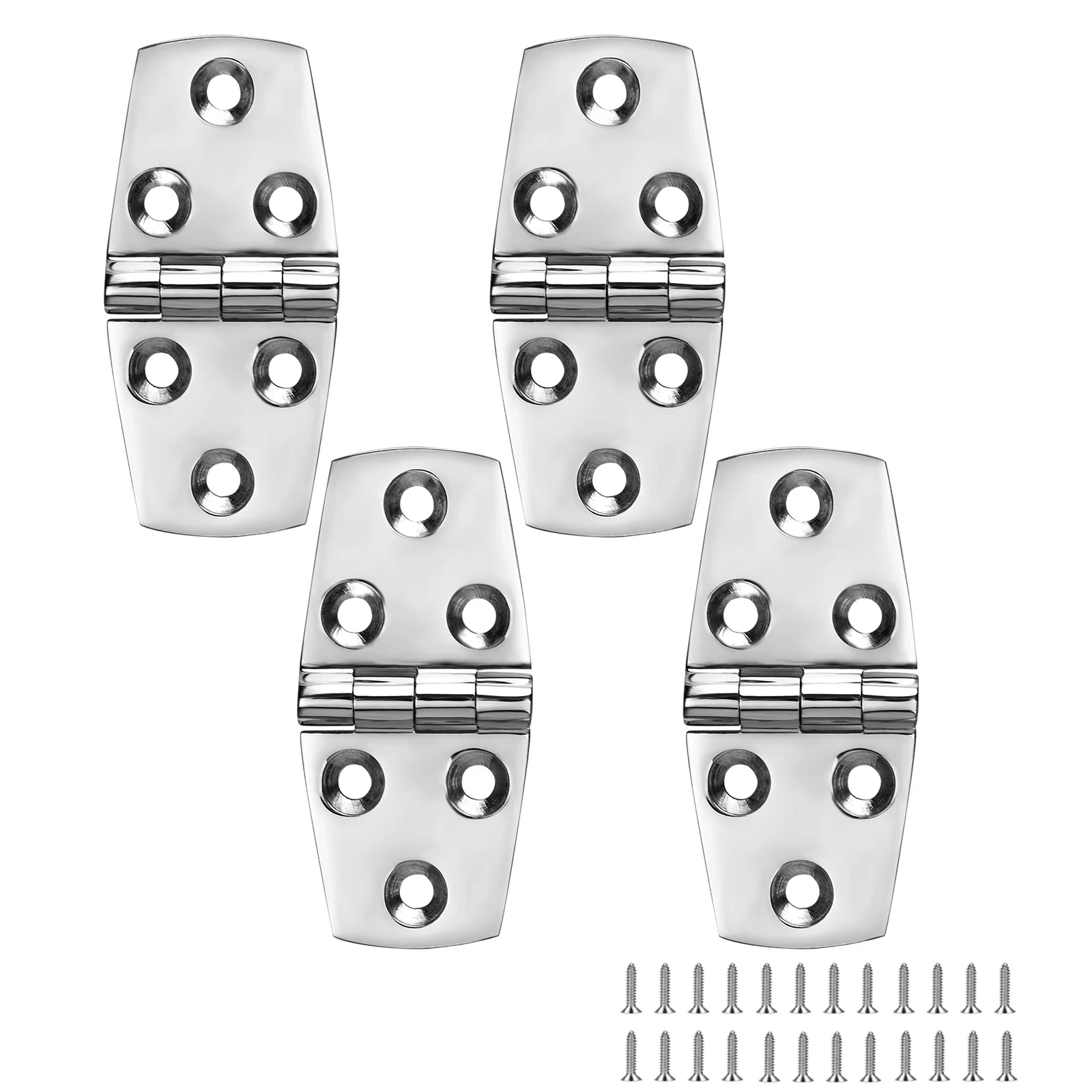 

Boat Strap Hinges 3 Inch X 1.5 inches (76 X 38mm), Stainless Steel Marine Hinges,316 Stainless Steel with Screws (4 PCS)