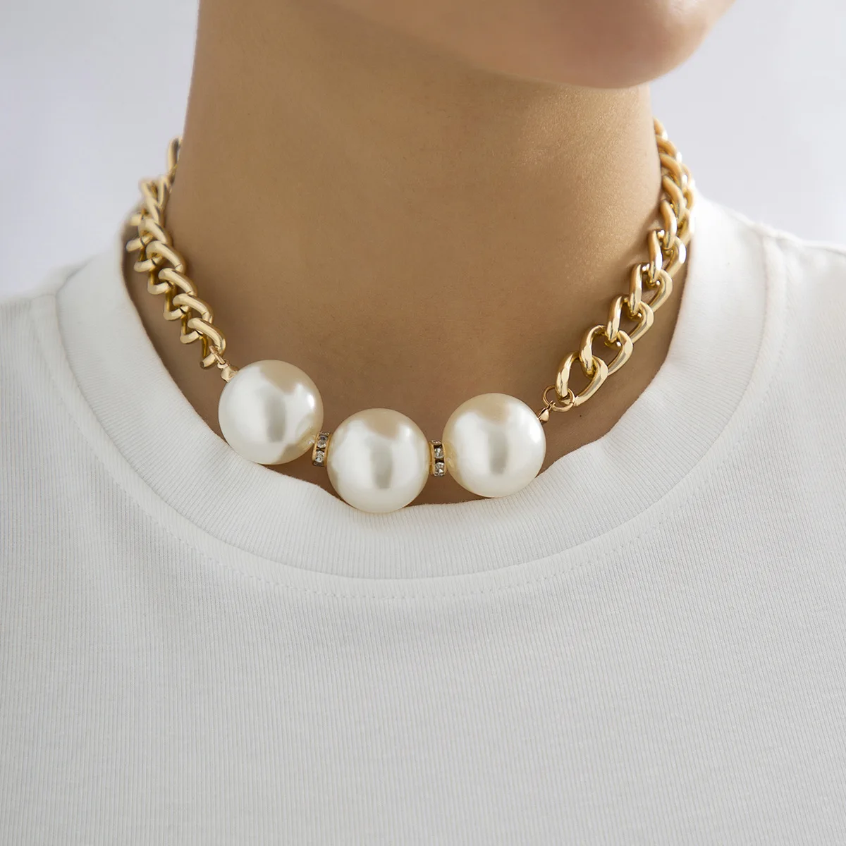 Ailodo Hiphop Big Imitation Pearl Choker Necklace For Women Punk Gold Color Thick Chain Party Necklace Fashion Jewelry Gift 2022
Ailodo Hiphop Big Imitation Pearl Choker Necklace For Women Punk Gold Color Thick Chain Party Necklace Fashion Jewelry Gift 2022