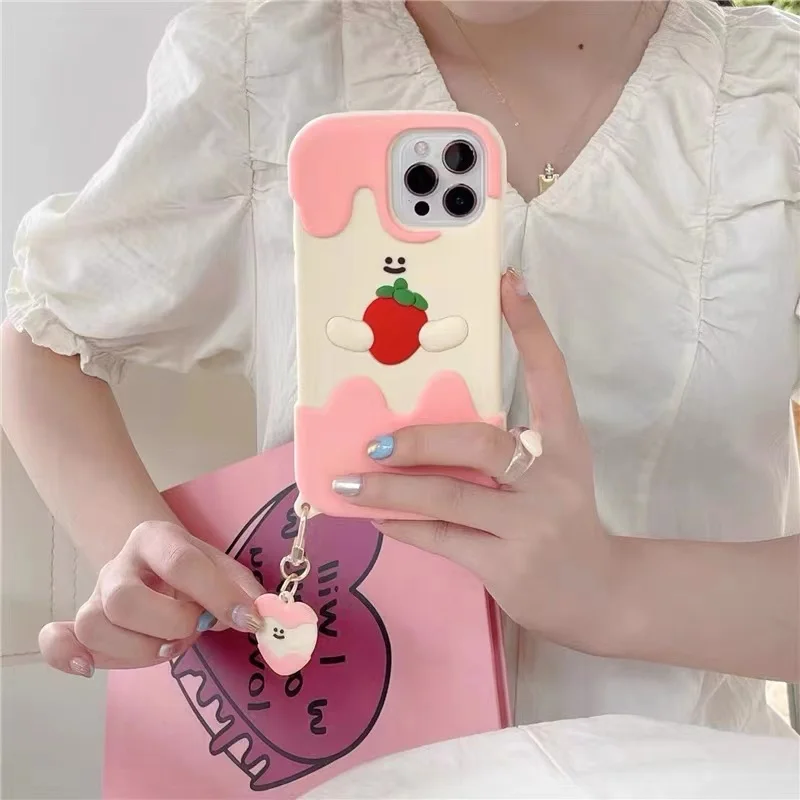 INS Pink Creamy Strawberry Phone Case For iPhone 13 12 Pro 11 Pro MAX XR XS X 7 8 Plus Cute Soft Silicone Cover with Pendant
INS Pink Creamy Strawberry Phone Case For iPhone 13 12 Pro 11 Pro MAX XR XS X 7 8 Plus Cute Soft Silicone Cover with Pendant