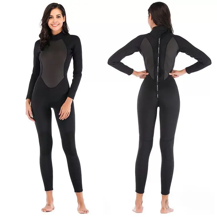 Womens Wetsuit Full 3mm Neoprene Surfing Scuba Diving Snorkeling Swimming Suit Solid Black/Grey Long Sleeve Wet Suit Back Zipper
Womens Wetsuit Full 3mm Neoprene Surfing Scuba Diving Snorkeling Swimming Suit Solid Black/Grey Long Sleeve Wet Suit Back Zipper