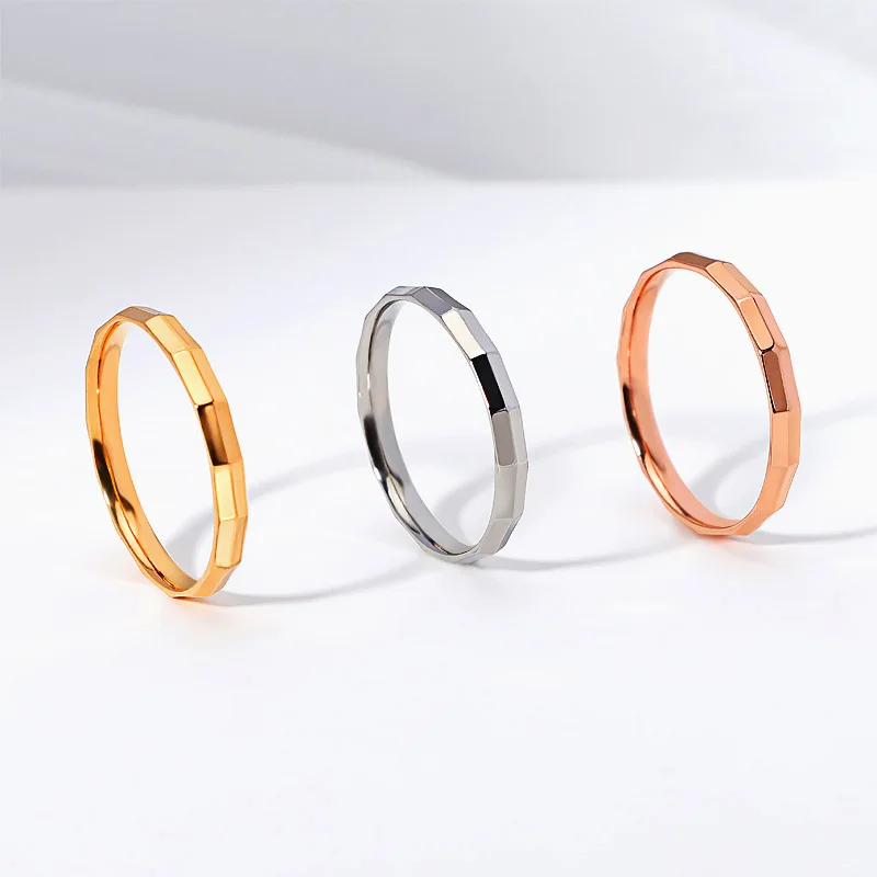 Stainless Steel Rose Gold Silver Color Polygonal Rings for Men and Women Wedding Jewelry Gift
Stainless Steel Rose Gold Silver Color Polygonal Rings for Men and Women Wedding Jewelry Gift