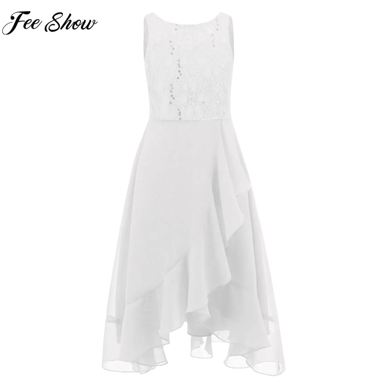 Teens Wedding Flower Girls Dress Sleeveless Ruffle Asymmetrical Hem Elegant Lace Chiffon Evening Princess Birthday Party Dress
Teens Wedding Flower Girls Dress Sleeveless Ruffle Asymmetrical Hem Elegant Lace Chiffon Evening Princess Birthday Party Dress