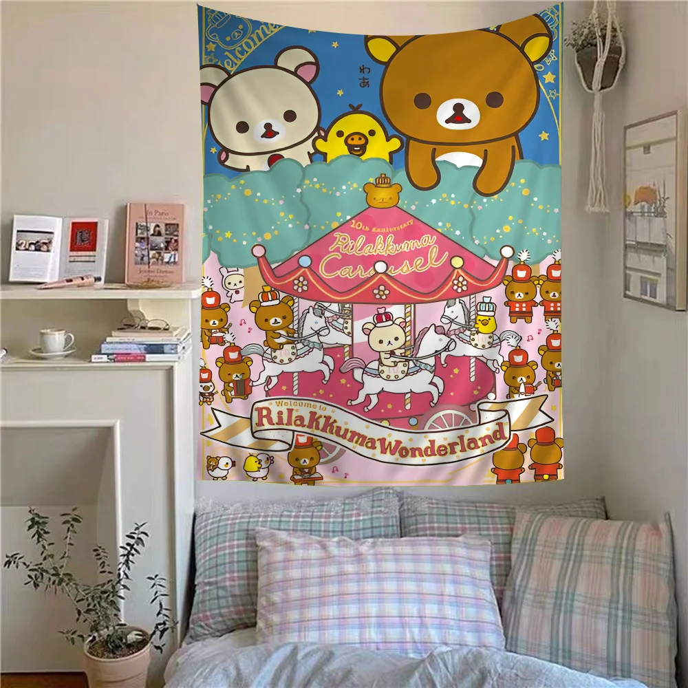 Милый мультфильм R-Rilakkuma классический большой настенный гобелен с принтом аниме