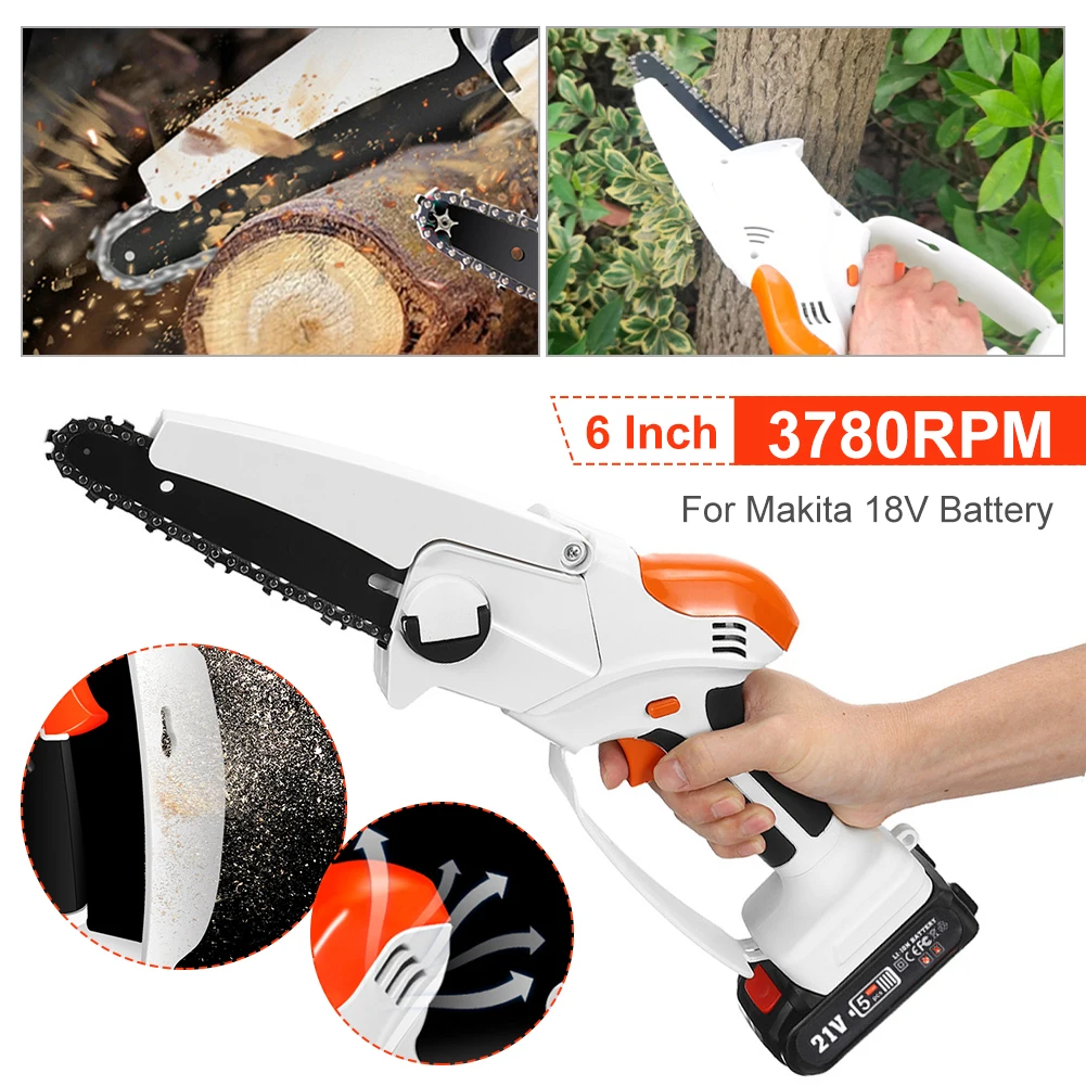 1pcs 6 inch mini Electric Chain Saw Rechargeable Chainsaw Pruning Woodworking Garden Power Tool for Makita 21V Battery
1pcs 6 inch mini Electric Chain Saw Rechargeable Chainsaw Pruning Woodworking Garden Power Tool for Makita 21V Battery