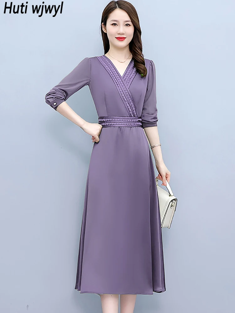 Spring Autumn Acetate Satin Long Sleeve Dress Women Solid Elegant Office Lady Midi Dress 2022 Korean Bodycon Party Maxi Vestidos
Spring Autumn Acetate Satin Long Sleeve Dress Women Solid Elegant Office Lady Midi Dress 2022 Korean Bodycon Party Maxi Vestidos