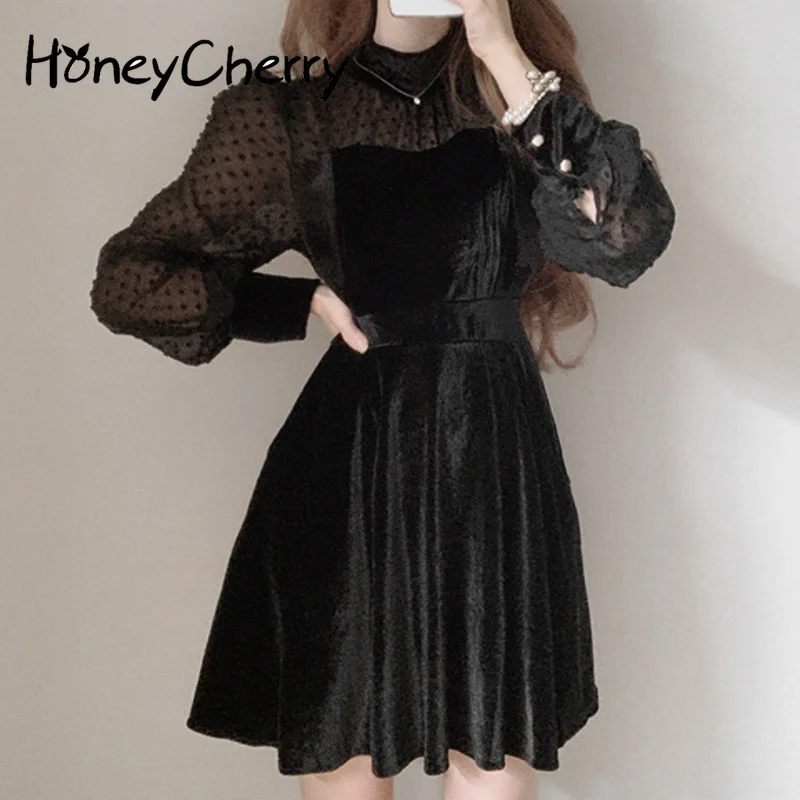 Французское платье Honeycherry в стиле ретро, темпераментное бархатное платье с воротником-стойкой и пышными рукавами на талии, с кружевом и шить...
Французское платье Honeycherry в стиле ретро, темпераментное бархатное платье с воротником-стойкой и пышными рукавами на талии, с кружевом и шить...