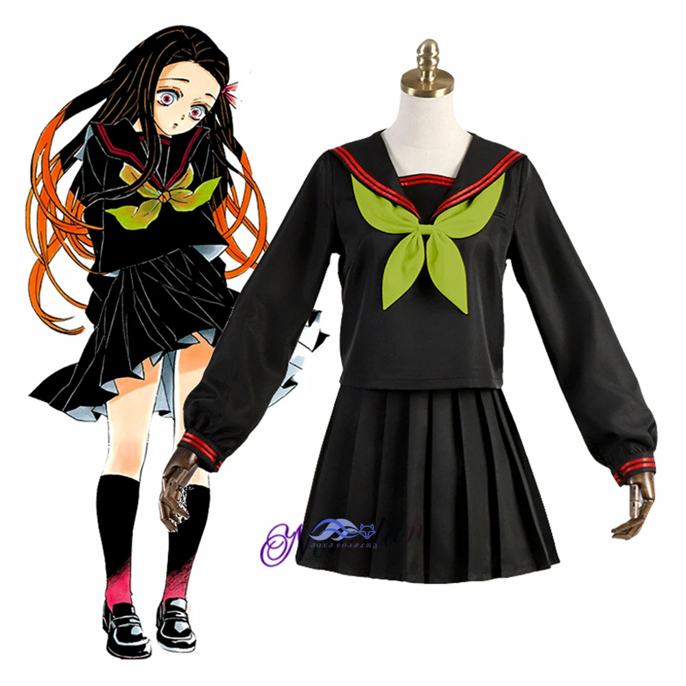 New Anime Demon Slayer Kimetsu no Yaiba Cosplay Costume Kamado Nezuko Makomo Japanese School Uniforms Sailor Suit Women Outfit
New Anime Demon Slayer Kimetsu no Yaiba Cosplay Costume Kamado Nezuko Makomo Japanese School Uniforms Sailor Suit Women Outfit