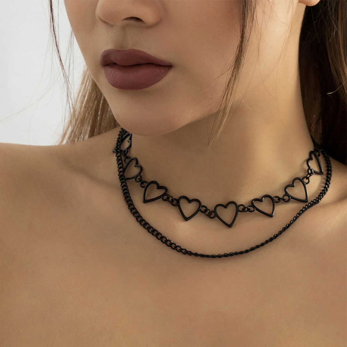 Cool Layers Simple Fashion Black Layers Chains Necklace Women Cool Girls Heart Chokers Collar Necklace Party Hip Hop Jewelry
Cool Layers Simple Fashion Black Layers Chains Necklace Women Cool Girls Heart Chokers Collar Necklace Party Hip Hop Jewelry