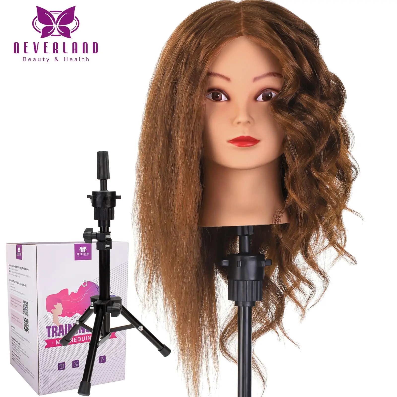 20" 50cm Real Hair Mannequin Doll Head for Hairstyles Professional Styling Head Braid Practice Hot Curl Iron Straighten Training
20" 50cm Real Hair Mannequin Doll Head for Hairstyles Professional Styling Head Braid Practice Hot Curl Iron Straighten Training