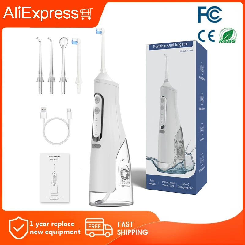 Portable 4 Modes Irrigator 4 Nozzles Dental Cleaning 300ml Water Tank IPX7 Waterproof USB Rechargeable Teeth Whitening Oral Tool
Portable 4 Modes Irrigator 4 Nozzles Dental Cleaning 300ml Water Tank IPX7 Waterproof USB Rechargeable Teeth Whitening Oral Tool