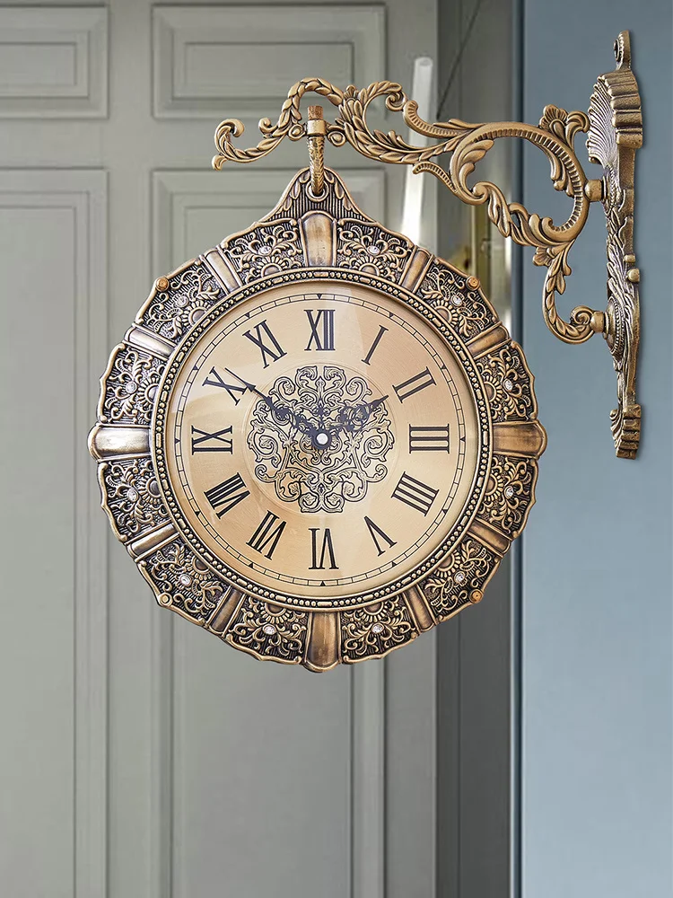 Luxury Nordic Clock Vintage Silent Two Sided Gold Clocks Home Decor American Wall Watches Living Room Decoration Gift
Luxury Nordic Clock Vintage Silent Two Sided Gold Clocks Home Decor American Wall Watches Living Room Decoration Gift