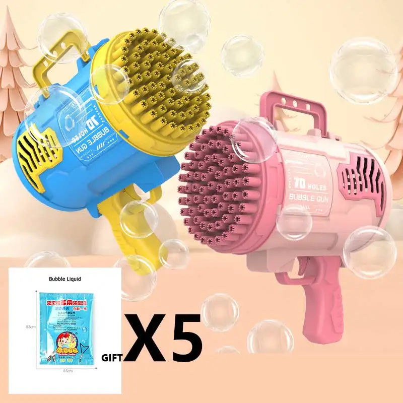 NEW 70 Holes Bubble Gun Rocket Soap Bubbles Machine Gun Shape Automatic Blower With Light Toys For Kids Pomperos Children‘s Day 
NEW 70 Holes Bubble Gun Rocket Soap Bubbles Machine Gun Shape Automatic Blower With Light Toys For Kids Pomperos Children‘s Day