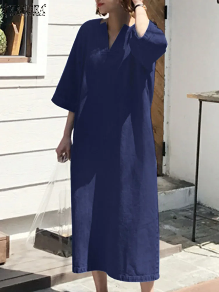 ZANZEA Women Vintage Denim Dress Fashion V Neck 3/4 Sleeve Jeans Vestido Holiday Midi Denim Dresses Robe Femme Beach Sundress
ZANZEA Women Vintage Denim Dress Fashion V Neck 3/4 Sleeve Jeans Vestido Holiday Midi Denim Dresses Robe Femme Beach Sundress