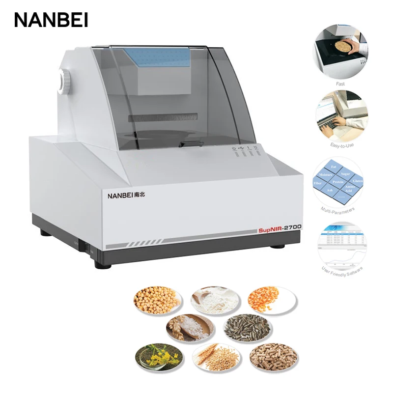 Grain animal feed protein fat fiber moisture ash analysis nir analyzer spectrometer
Grain animal feed protein fat fiber moisture ash analysis nir analyzer spectrometer