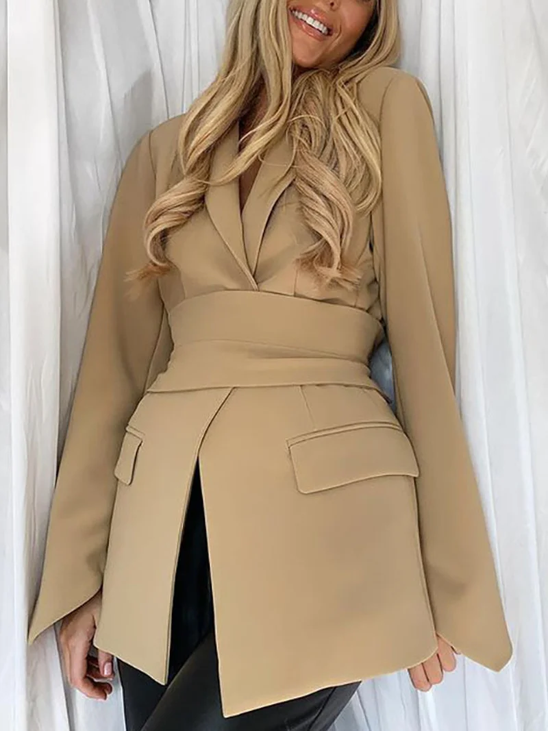 Woman 2022 Blazers Fashion Long Sleeve Bandage Tunics Autumn Coats Jacket Streetwear Casual Office Lady Solid Chic Blazer Suit 
Woman 2022 Blazers Fashion Long Sleeve Bandage Tunics Autumn Coats Jacket Streetwear Casual Office Lady Solid Chic Blazer Suit