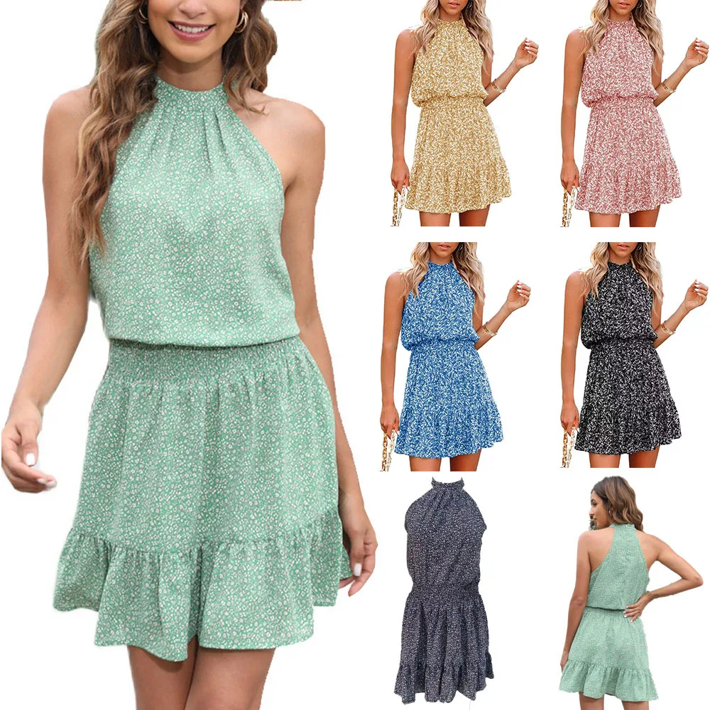 Women Summer Dress Casual Sleeveless Sexy Short Dress dress for women Halter Boho Print Backless
Women Summer Dress Casual Sleeveless Sexy Short Dress dress for women Halter Boho Print Backless