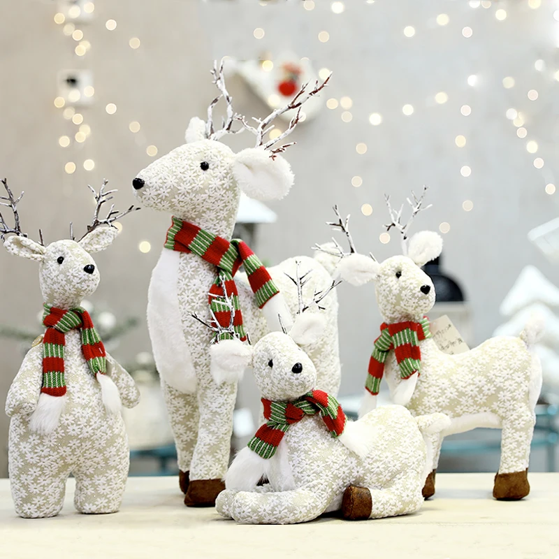 Reindeer Dolls Christmas Decoration Cute White Elk Plush Doll Navidad Figurines New Year Gift Home Desktop Christmas Ornament
Reindeer Dolls Christmas Decoration Cute White Elk Plush Doll Navidad Figurines New Year Gift Home Desktop Christmas Ornament