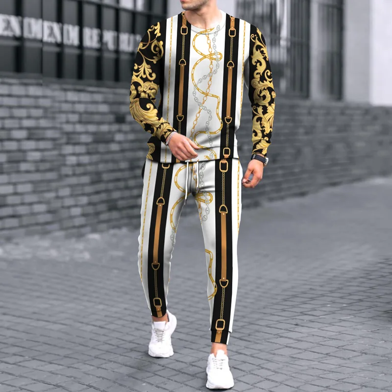 Men Set Streetwear New Fashion Men's Suits Two-Piece Harajuku Vintage Printed Long-Sleeved T-Shirt+Trousers Gym Casual Clothes
Men Set Streetwear New Fashion Men's Suits Two-Piece Harajuku Vintage Printed Long-Sleeved T-Shirt+Trousers Gym Casual Clothes