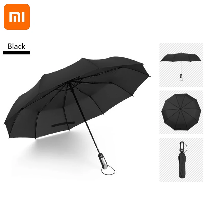 Xiaomi Automatic Wind Resistant Folding Umbrella Business Black Coating Parasol Ten-Bones Automatic High Quality Sun Umbrella
Xiaomi Automatic Wind Resistant Folding Umbrella Business Black Coating Parasol Ten-Bones Automatic High Quality Sun Umbrella