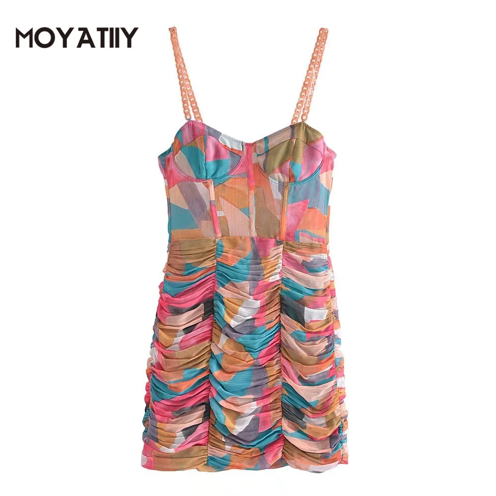 MOYATIIY 2022 Women Fashion Print Draped Summer Dress Vacation Style Flroal Mini Dresses Chain Strap Female Beach Vestidos
MOYATIIY 2022 Women Fashion Print Draped Summer Dress Vacation Style Flroal Mini Dresses Chain Strap Female Beach Vestidos