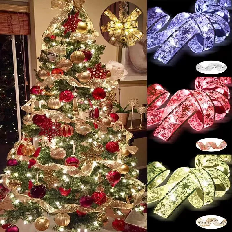 1M 2M 5M 10M Ribbon Fairy Lights Hanging Christmas Tree Ornament Bows Light Christmas Decoration for Home New Year Noel Navidad
1M 2M 5M 10M Ribbon Fairy Lights Hanging Christmas Tree Ornament Bows Light Christmas Decoration for Home New Year Noel Navidad