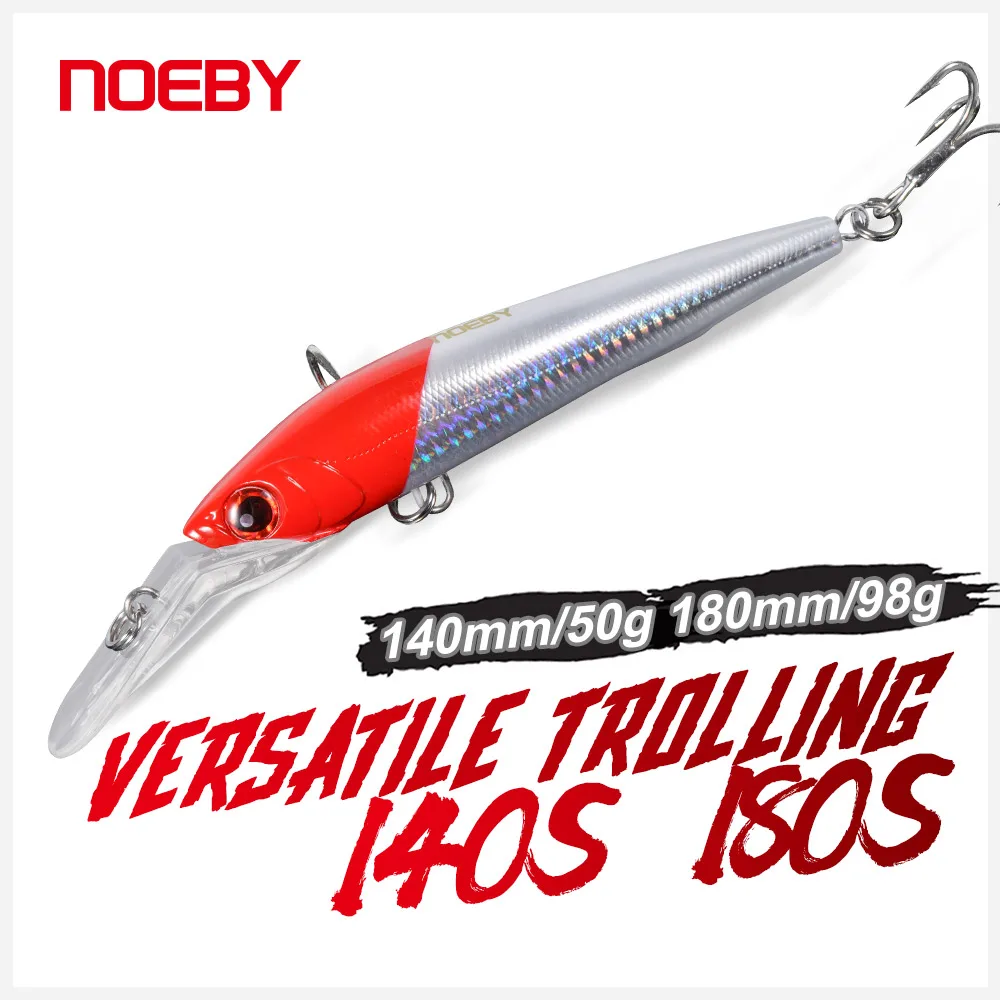 

NOEBY Trolling Minnow Fishing Lure 14cm 50g 18cm 98g Sinking Offshore Game Artificial Hard Bait for Tuna Sea Boat Fishing Lures