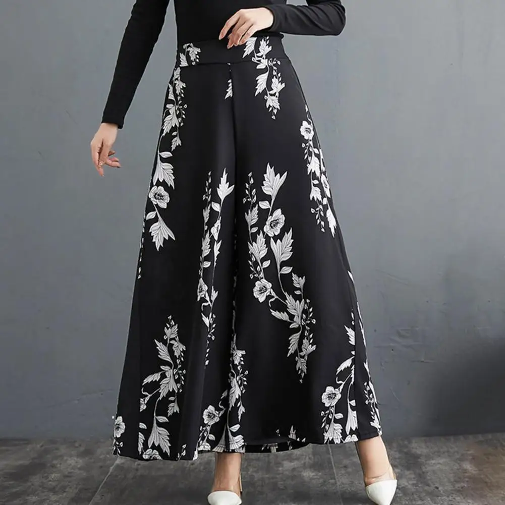 Women Pants Culottes Floral Print Ankle Length Lady Wide-leg Trousers Deep Crotch Loose High Waist Elegant Female Trousers
Women Pants Culottes Floral Print Ankle Length Lady Wide-leg Trousers Deep Crotch Loose High Waist Elegant Female Trousers