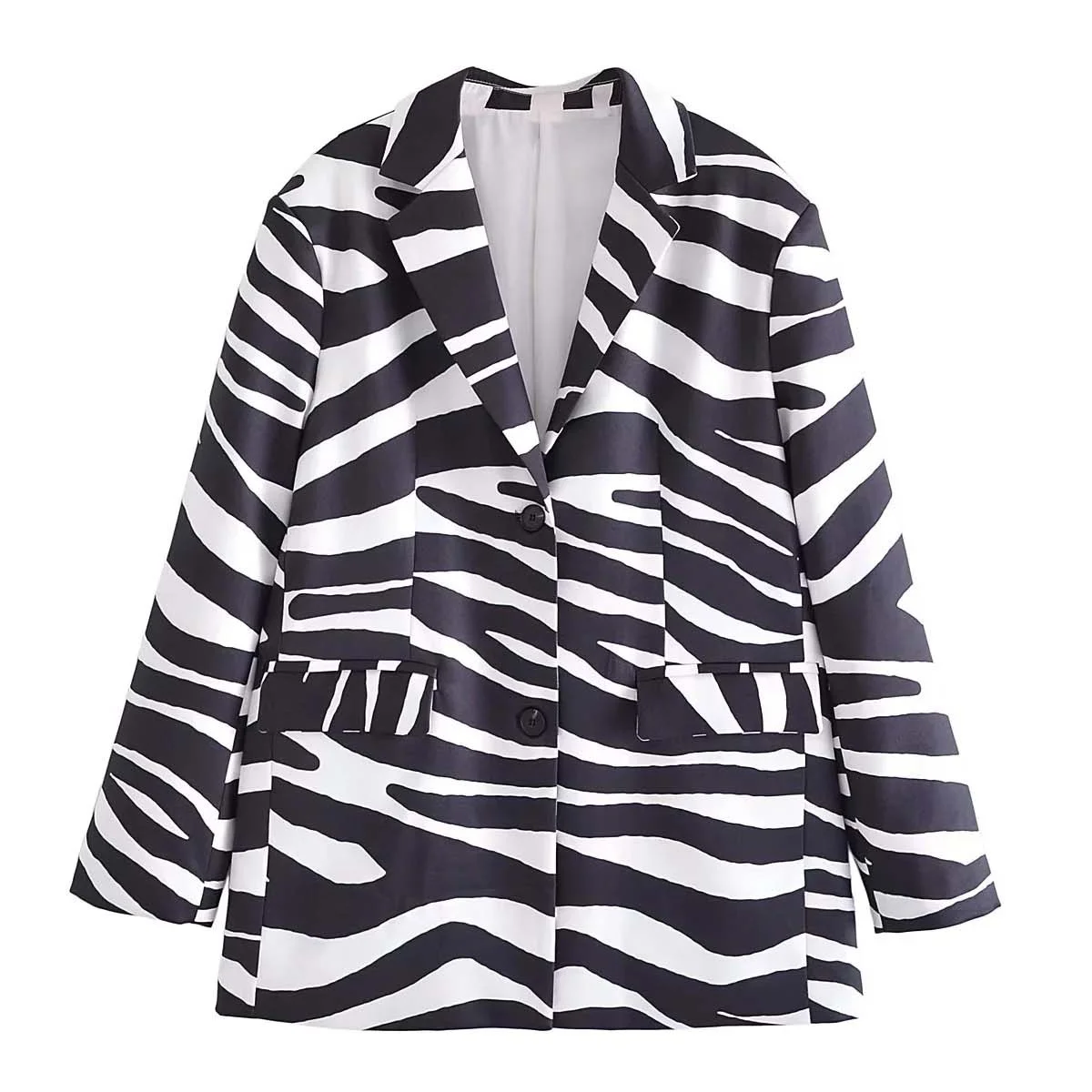 PTYSIC Women Fashion With Black And White Striped Blazer Coat 2022 New Flap Pockets Full Sleeves Casual Outerwear Mujur
PTYSIC Women Fashion With Black And White Striped Blazer Coat 2022 New Flap Pockets Full Sleeves Casual Outerwear Mujur