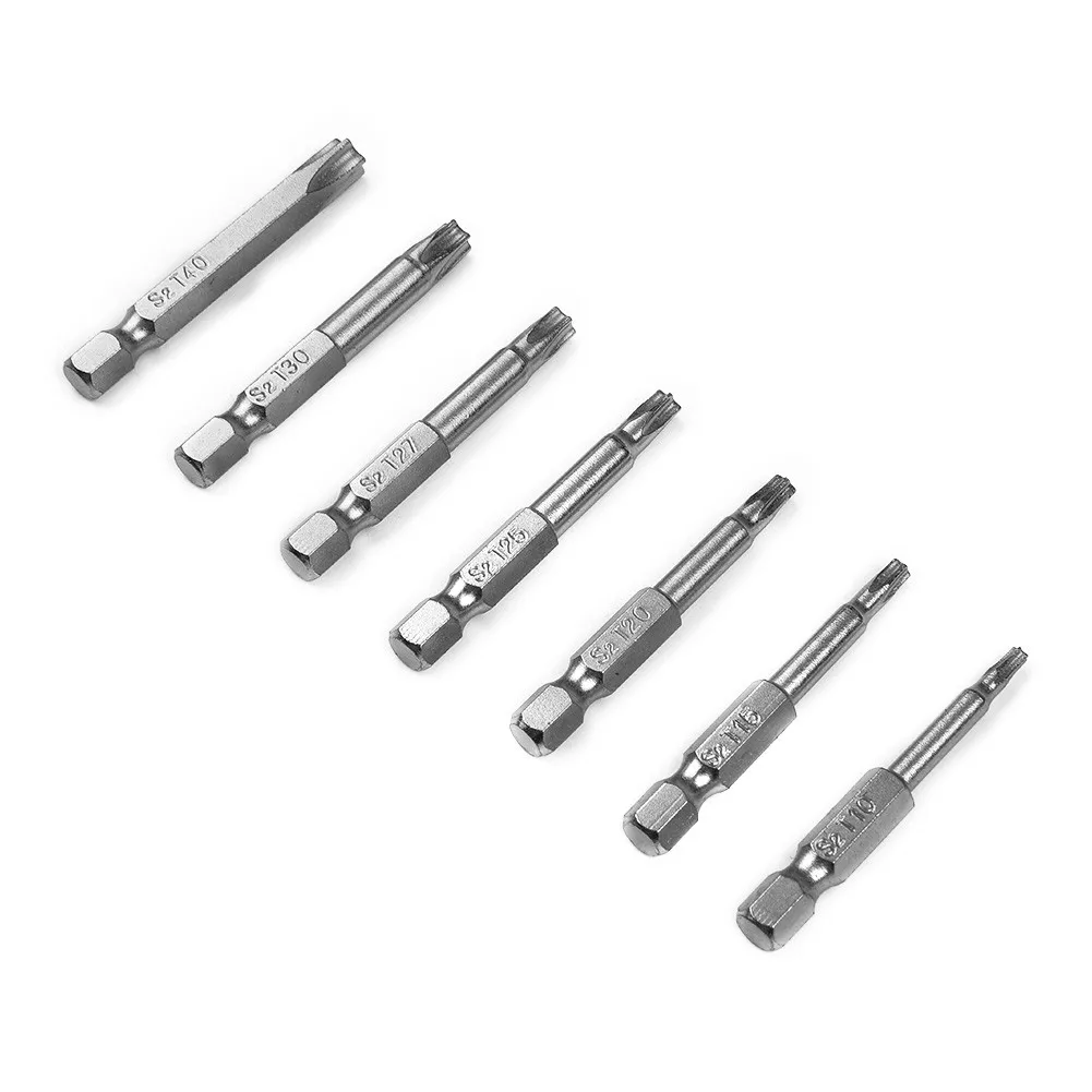 7pcs Screwdriver Bit T10/T15/T20/T25/T27/T30/T40 1/4 Hex Shank Screwdriver Accessories Hand Tools Parts High Quality
7pcs Screwdriver Bit T10/T15/T20/T25/T27/T30/T40 1/4 Hex Shank Screwdriver Accessories Hand Tools Parts High Quality