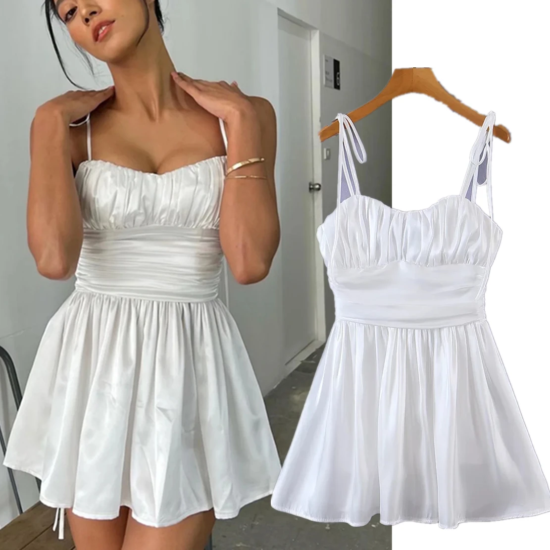 Dave&Di Ins Fashion 2023 Summer Suspender Dress Women Blogger Retro Shine Pleated Sexy Party Mini Dress Women
Dave&Di Ins Fashion 2023 Summer Suspender Dress Women Blogger Retro Shine Pleated Sexy Party Mini Dress Women