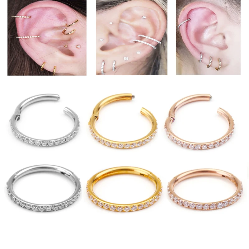 Earrings Septum Piercing Hoops Zircon Hight Segment Clicker Stainless Steel Nose Rings Cartilage Tragus Nariz Perforated Jewelry
Earrings Septum Piercing Hoops Zircon Hight Segment Clicker Stainless Steel Nose Rings Cartilage Tragus Nariz Perforated Jewelry