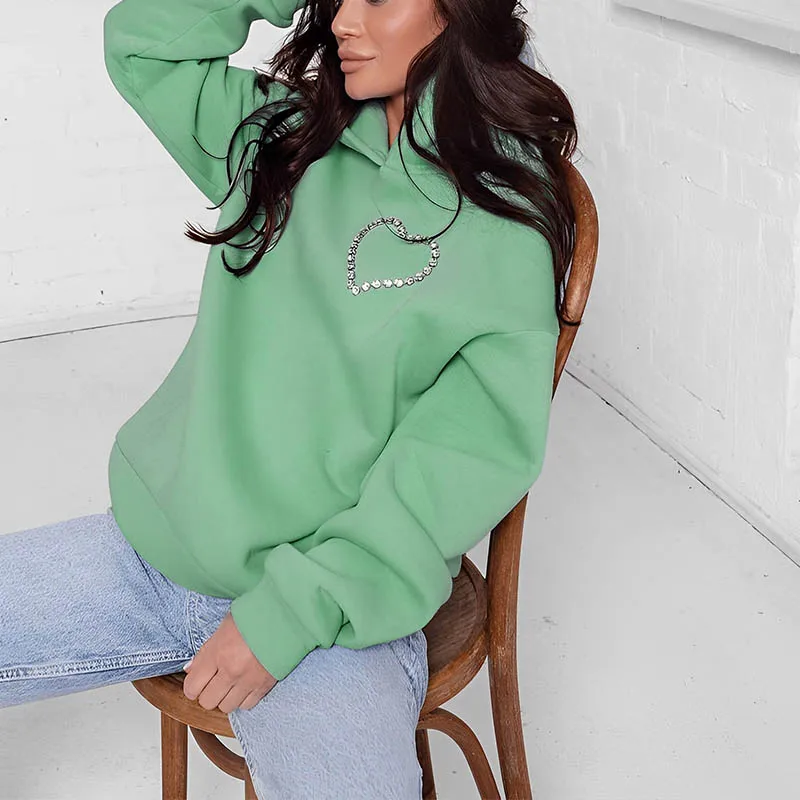 Autumn Lady Long Sleeve Hoodies 2023 Streetwear Love Heart Diamonds Hollow Cut Out Sparkle Hoody Loose Women Pullovers H312
Autumn Lady Long Sleeve Hoodies 2023 Streetwear Love Heart Diamonds Hollow Cut Out Sparkle Hoody Loose Women Pullovers H312