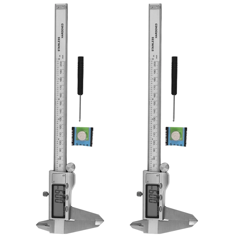 2Pcs 8 Inch 200Mm Digital Caliper Stainless Steel Digital Lcd Caliper Vernier Caliper Shipping With Retail+Box
2Pcs 8 Inch 200Mm Digital Caliper Stainless Steel Digital Lcd Caliper Vernier Caliper Shipping With Retail+Box