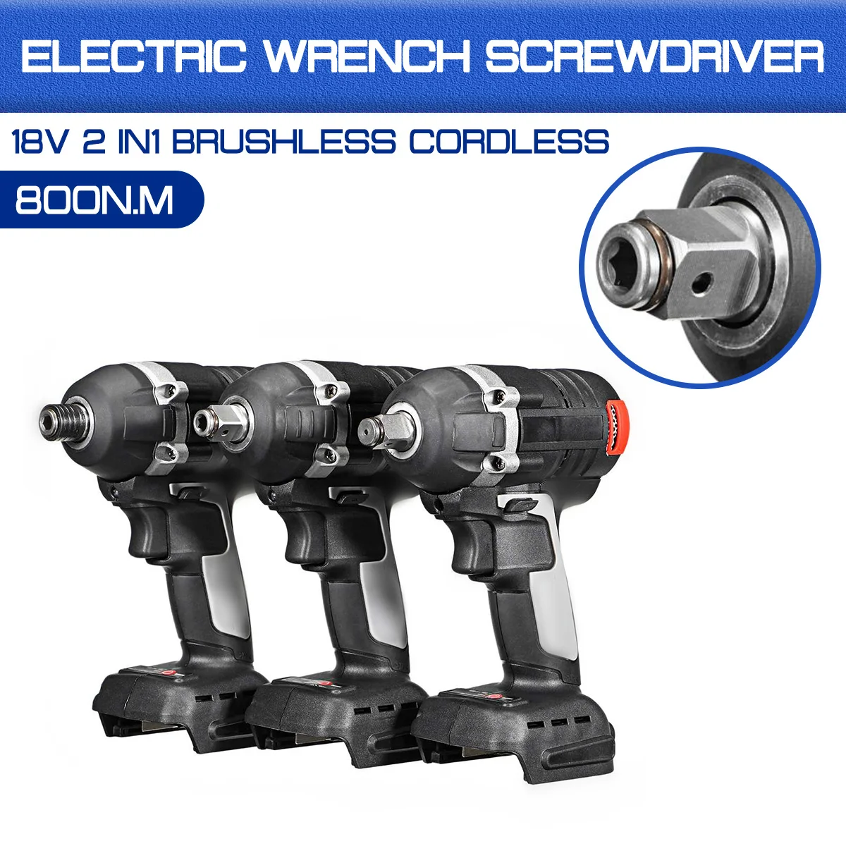18V 800Nm Electric Wrench Brushless Impact Rechargeable 1/2 Socket Cordless Wrench Power Tool For Makita Battery DTW285Z
18V 800Nm Electric Wrench Brushless Impact Rechargeable 1/2 Socket Cordless Wrench Power Tool For Makita Battery DTW285Z