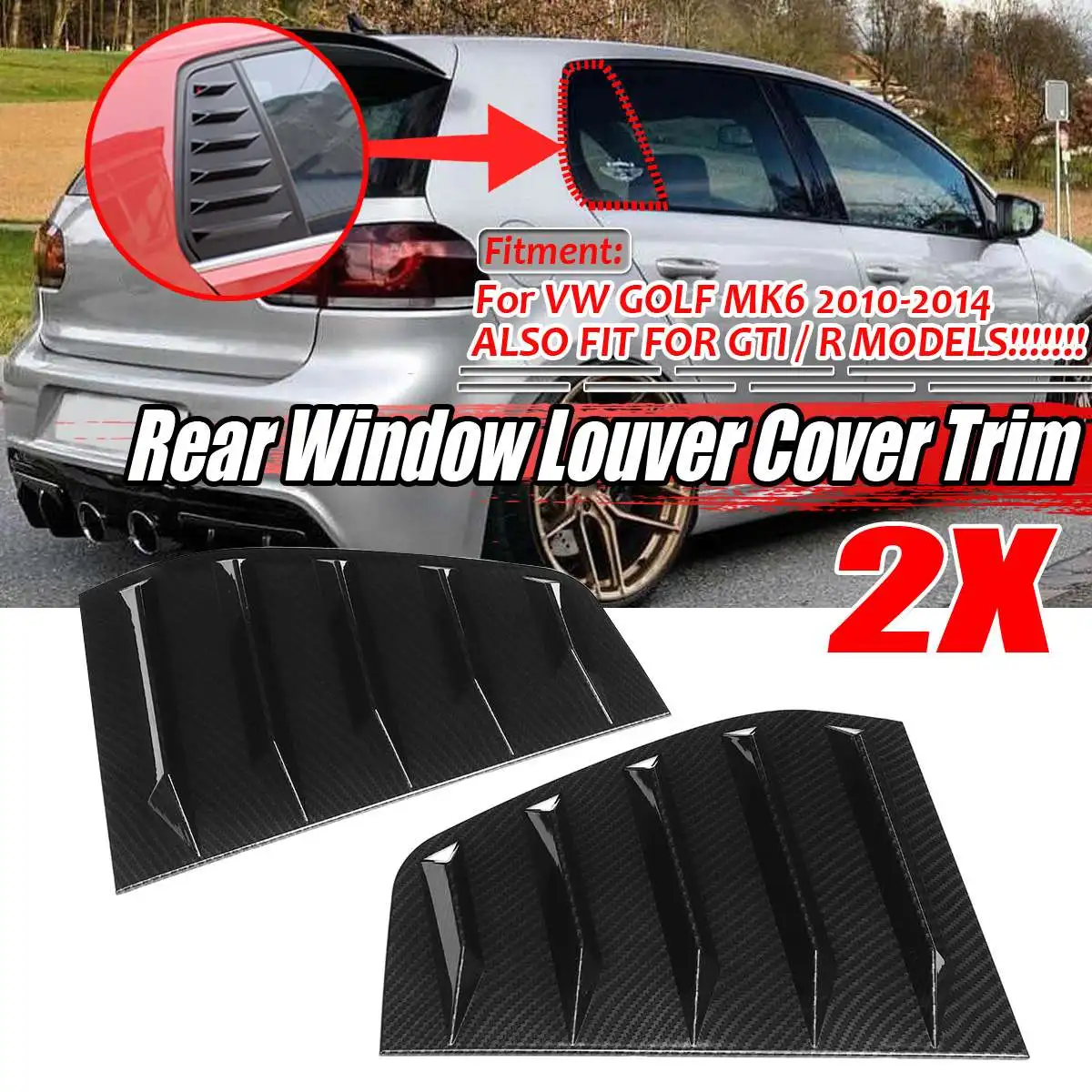 A Pair Car Rear Window Louver Shutter Cover Trim For VW For Golf MK6 2010-2014 Window Louver Side Vent Trim FOR GTI / R MODELS
A Pair Car Rear Window Louver Shutter Cover Trim For VW For Golf MK6 2010-2014 Window Louver Side Vent Trim FOR GTI / R MODELS