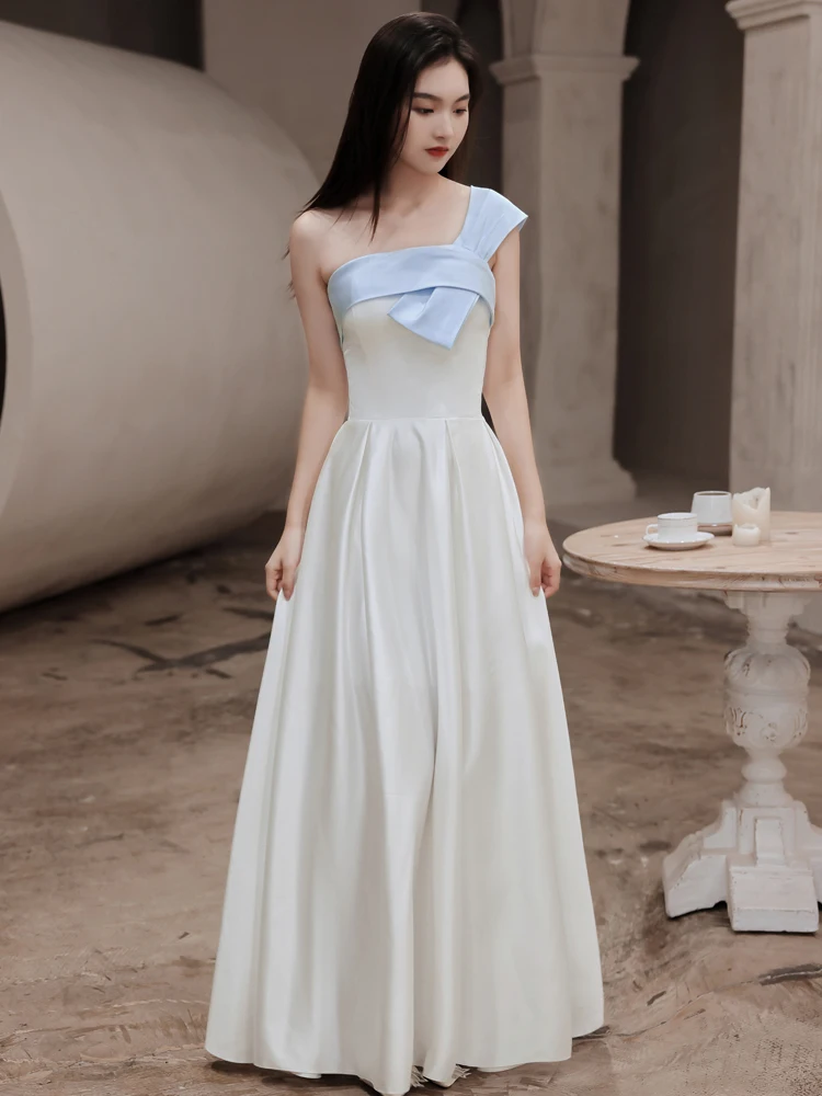 White One Shoulder Evening Dresses Elegant Simple A-Line Floor-Lengths Satin Prom Dresses Long 2022
White One Shoulder Evening Dresses Elegant Simple A-Line Floor-Lengths Satin Prom Dresses Long 2022