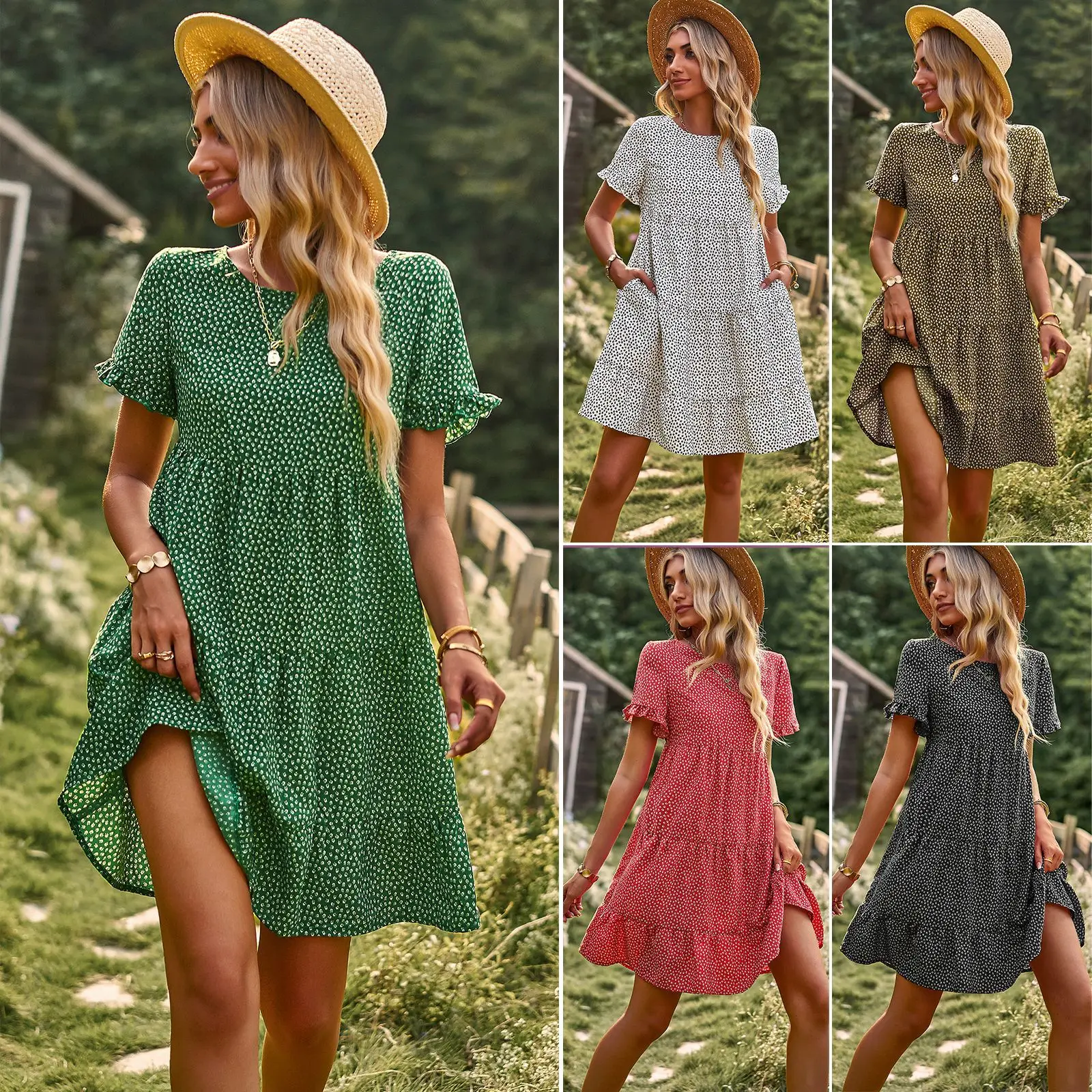 Europe and America leisure holiday printed dress 2023 spring and summer temperament ranch wind Women's dress
Europe and America leisure holiday printed dress 2023 spring and summer temperament ranch wind Women's dress