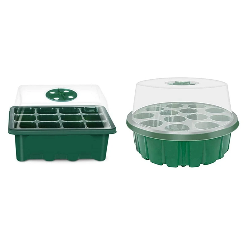 2 Pcs Seed Starter Trays Seedling Tray Humidity Adjustable Plant Starter Kit Grow Trays Green 12 Holes & 13 Holes
2 Pcs Seed Starter Trays Seedling Tray Humidity Adjustable Plant Starter Kit Grow Trays Green 12 Holes & 13 Holes