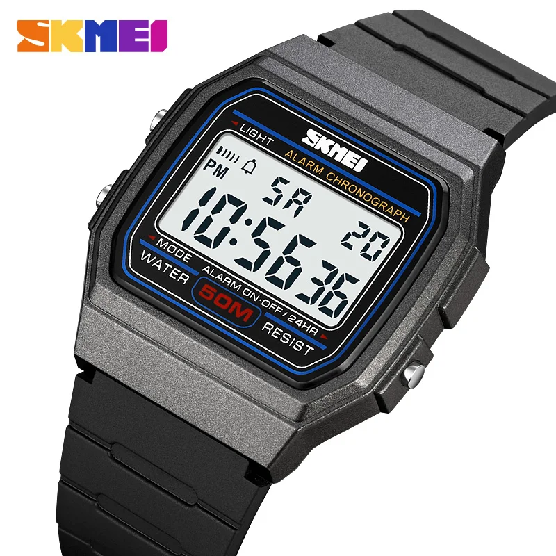 

SKMEI Military Chrono Date Week Wristwatch Top Brand Back Digital Sport Watches Mens 5Bar Waterproof Alarm Clock reloj hombre