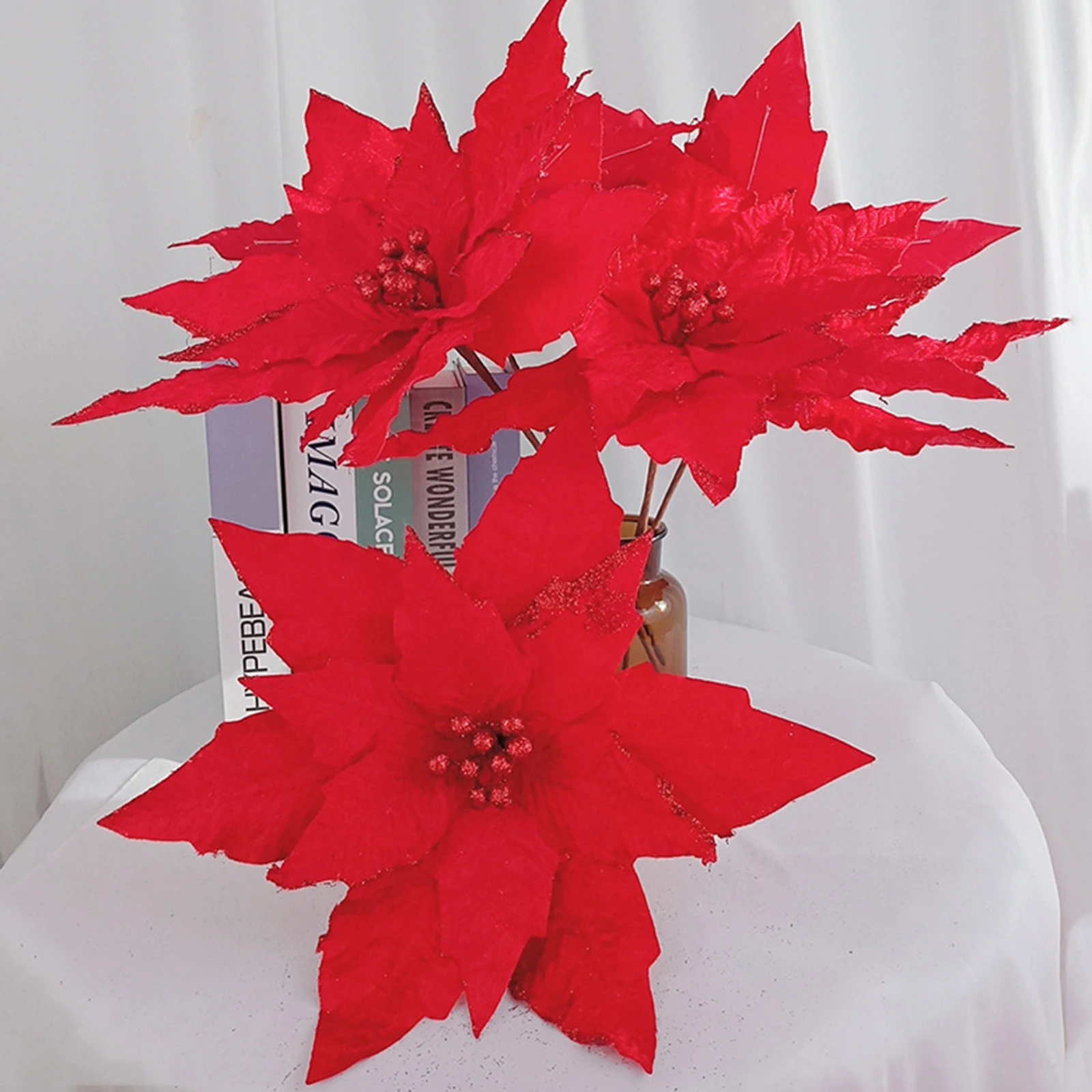 10PCS Christmas Artificial Flowers Glitter Simulation Maple Flower Decoration Plastic New Year Party Home Decoration Gift
10PCS Christmas Artificial Flowers Glitter Simulation Maple Flower Decoration Plastic New Year Party Home Decoration Gift