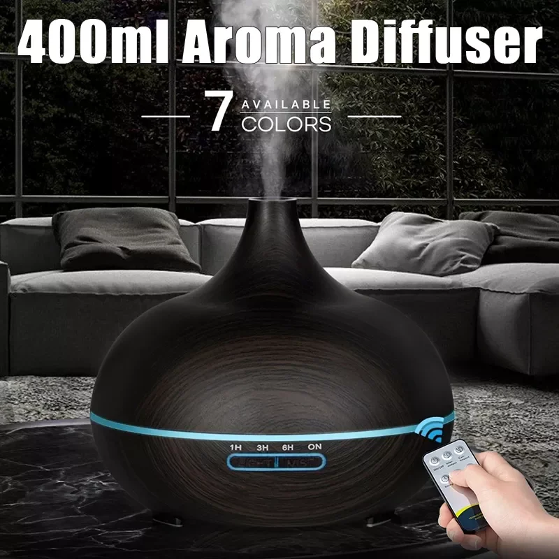 400ML Ultrasonic Air Humidifier Electric Aroma Diffuser Mist Wood Grain Oil Aromatherapy Mini Have 7 LED Light For Home Office
400ML Ultrasonic Air Humidifier Electric Aroma Diffuser Mist Wood Grain Oil Aromatherapy Mini Have 7 LED Light For Home Office
