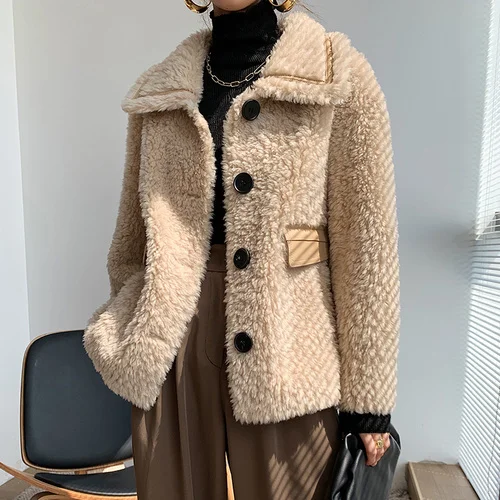 Winter Elegant Sheep Shearing Jacket Women's Fur Coat 2023 100% Real Wool Jackets Female Clothing Manteau Femme Gxy1217
Winter Elegant Sheep Shearing Jacket Women's Fur Coat 2023 100% Real Wool Jackets Female Clothing Manteau Femme Gxy1217