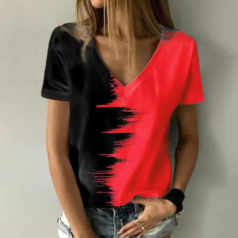 Retro Contrast Color Print Blouse Shirt Women Elegant V Neck Office Tops Pullover Spring Summer Short Sleeve Loose Beach Blusas
Retro Contrast Color Print Blouse Shirt Women Elegant V Neck Office Tops Pullover Spring Summer Short Sleeve Loose Beach Blusas