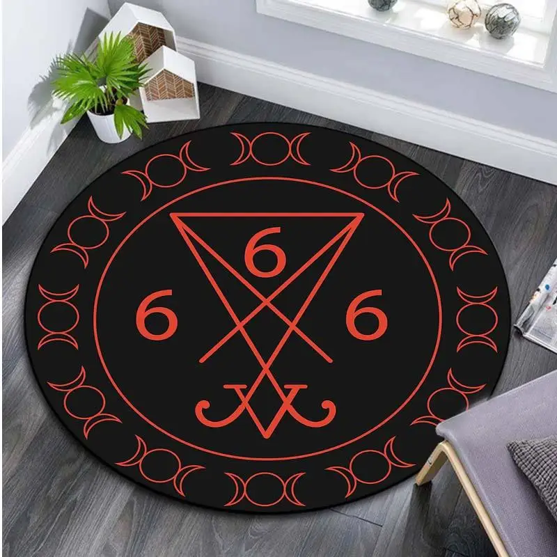 Skull Satan Goat Inverted Pentagram Round Comfortable Carpets For Bedroom Study Living Room Machine Washable Soft Round Carpets
Skull Satan Goat Inverted Pentagram Round Comfortable Carpets For Bedroom Study Living Room Machine Washable Soft Round Carpets